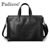 Padieoe men bag briefcase leather computer bag messenger handbag purses jobs genuine