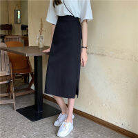 Spot parcel post High Waist Slimming Long Skirt 2022 Summer Solid Color Suit Skirt Slit Sheath Skirt Slim Fit a Line Skirt Students