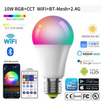 [HOT QQZIWWUJJWG 104] Wifi บลูทูธสมาร์ทหลอดไฟ Led B22 E27บลูทูธหลอดไฟ Led 10วัตต์สมาร์ทหลอดไฟเข้ากันได้กับ Alexa Google ผู้ช่วยสำหรับตกแต่งบ้าน