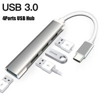 4Port USB 3.0 Hub USB adaptor Splitter Tipe C kecepatan tinggi untuk PC Aksesori komputer Hub Multiport 4 USB C 3.0 2.0 Extender