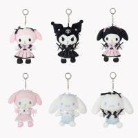 12CM Kawaii Anime Maid Series Kuromi My Melody Cinnamoroll Plush Toy Cartoon Cute Soft Stuffed Pendant Plush Doll Girls Gift