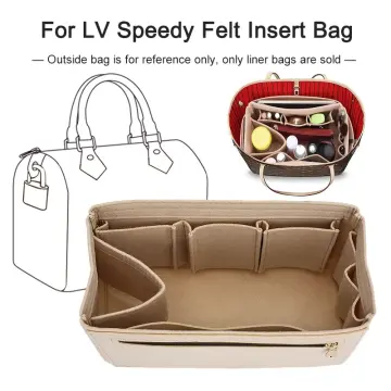 For LV Speedy25 30 35 Make up Organizer Felt Cloth Handbag Organizer Insert  Bag Travel Inner Purse Portable Cosmetic Bags