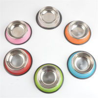 Stainless Steel Small Dog Bowl High Quality Color Non-slip Dog Feeding Bowl Feeding Supplies Puppy Food Bowl Free Shipping