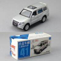 Caipo รถดึงถอยหลัง1:43,Pajero Suv รถสำหรับโชว์รถโมเดลเหล็กอัลลอยด์สำหรับเก็บของเล่นเด็กผู้ชายเพื่อนเด็ก