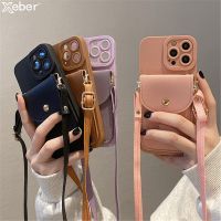 Wallet Leather Crossbody Neckband Lanyard Phone Case for iPhone 14 11 12 13 Pro Max X XS XR 7 8 Plus SE Luxury Card Holder Cover