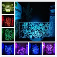 One Piece Luffy Nami Sanji Zoro Ace Chopper 3D Lamp LED Night Light Room Decor Nightlights Anime Lampara Decoration Table Lampe