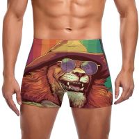 Lion Swimming Trunks Laughing Training Trending Swim Shorts Quick Dry Large Size Men Swimsuit Swimwear