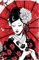 ✽ เพิ่มเติมสไตล์ญี่ปุ่นวัฒนธรรมSamurai Geisha Artฟิล์มพิมพ์ผ้าไหมโปสเตอร์Home Wall Decor 24x36inch