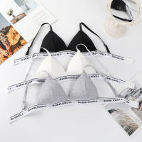 สินค้าพร้อมส่งจากไทย?Angle Bra ?(N682) บราสายเดี่ยว ขอบยางลายตัวอักษร มีฟองน้ำปรับสายได้