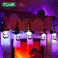 【YP】 45-80CM Large Decoration Glowing Hat Flashing Hanging Spooky Lamp Horror Props