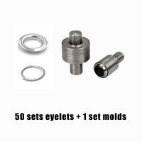 (50sets Eyelets+1 molds) Electric eyelest mold Button installation die Metal rivet holes Buttonholes buckle 3.5-20mm Eyelet tool