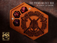 The Viking Dice Box CHERRY WOOD | Premium DnD Dice Box | D&amp;D Dice Box | Dice Vault | Dice Storage Tray for MTG RPG Gaming