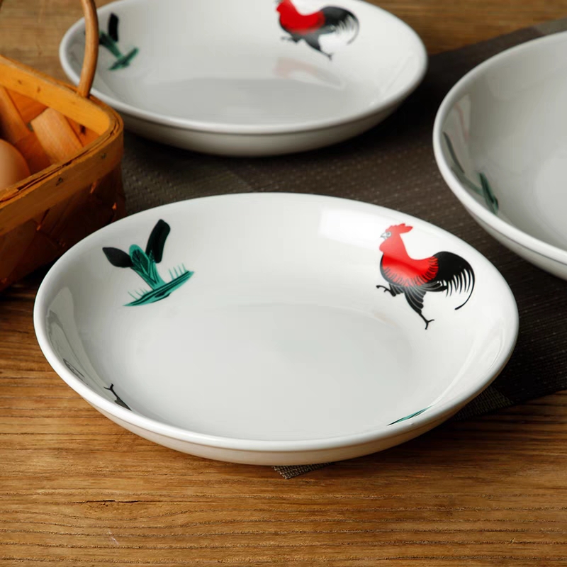 Cock Brand Ceramic Deep Plate (6-10 inches)