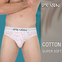 DELON   **โปร ตัวละ 200 .- ซื้อ 3 ตัว ราคาพิเศษ 379.- เลือกแบบได้ ** กางเกงในชาย ผ้าคอตตอน Super soft พิมพ์ลายกราฟฟิคโลโก้แบรนด์  รุ่น AU53027