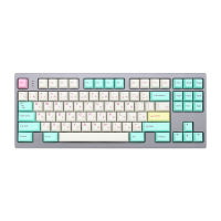 OG KEY Dream ย้อมชุดปุ่มกดปุ่มกดหนา PBT สำหรับคีย์บอร์ด Gh60 87 Tkl 104 Ansi Xd64 Bm60 Xd68 Bm65 Bm68สีเบจสีฟ้าอะนาล็อกฝัน