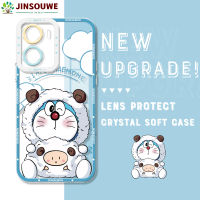 Jinsouwe เคสโทรศัพท์ Y16เคสสำหรับ Vivo ลายการ์ตูนโดราเอมอนคริสตัลเคสยางฝาครอบด้านหลังแบบนิ่ม