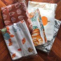 5Pcs/Pack Cotton Kitchen Towels Set Eco Printed Tea Napkin Soft Dish Hand Face Towel 45X70cm 40X65cm Stock Sales