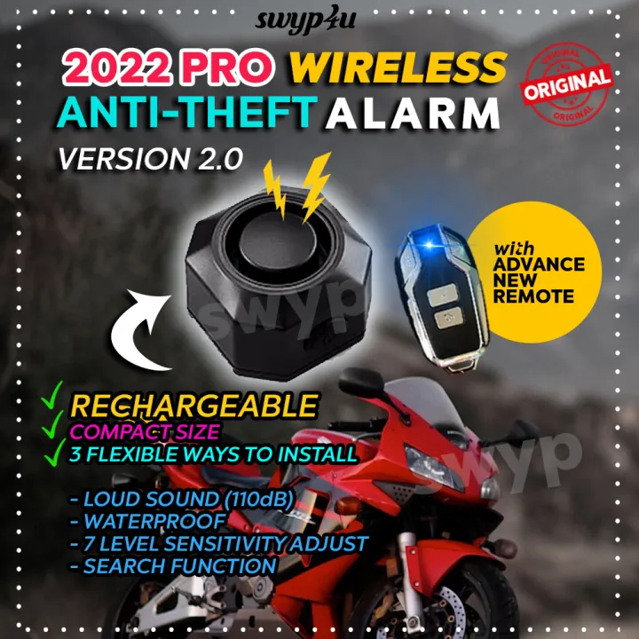 Wireless Anti Theft Alarm PRO Rechargeable Motorcycle Bicycle