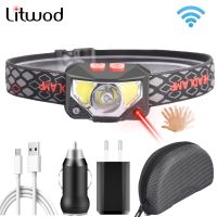 Litwod XP-G Q5 Sensor Zoomable Led Headlamp Built in Battery Head Lamp Headlight Bulbs Lights Running Waterproof White Red Color