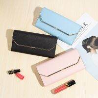 Womens Long Wallet Genuine Leather Fashion Simple Three-Fold Clutch Multi-functional Money Bag Card Holder Dollar Clips Card Holders