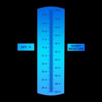 Hand Held Calibration with Atc Refractometer Honey Moisture Meter, 10-30% Moisture Honey Refractometer, Plastic Housing