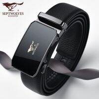 Septwolves men belt leather 2021 new authentic pure cowhide leisure mens automatic belt buckle belts tide --npd230724♧