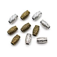 30pcs/lot 11x5mm Round Metal Big Hole Charm Beads Antique Bronze Spacer Tube Beads for Bracelet DIY Jewelry Making Findings