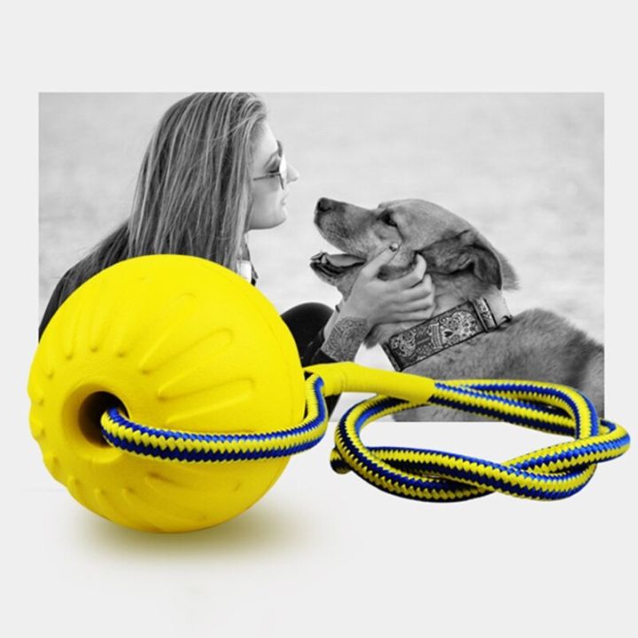 4ชิ้นลูกยาง-eva-เชือกสุนัขบอลสัตว์เลี้ยงแบบโต้ตอบการฝึกสุนัขของเล่นสำหรับกัด-yy-ร้านค้า