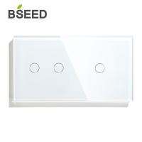 Bseed Touch Switch 1 Gang 2 Gang 1 Way 2 Way 157mm Light Switch Crystal Class Panel Switch White Black Golden