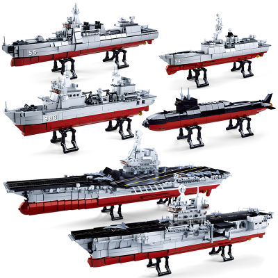ใหม่ทหารกองทัพเรือเรือชุดอาคารชุดบล็อกของเล่นเด็กอิฐ Aircrafted C Arrier สร้างสรรค์ DIY กองทัพเรือรบเรือดำน้ำ