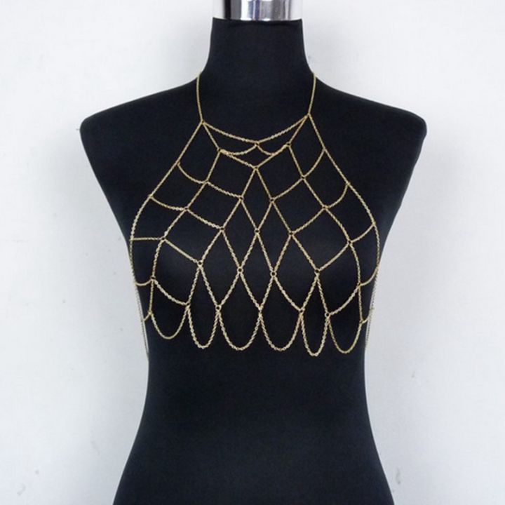 womens-halterneck-mesh-body-chain-bralette-bikini-bra-necklaces-stomachers-gold