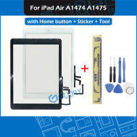 สีดำสีขาวหน้าจอสัมผัสสำหรับ Air A1474 A1475 Touch Screen Digitizer กระจกด้านนอกปุ่ม Home สติกเกอร์เครื่องมือ Set