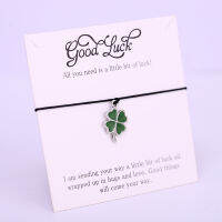 Four-Leaf Clover Fortune Shamrock ปรับ Charm สร้อยข้อมือ Horseshoe ผู้หญิงผู้ชาย Unisex สาวแฟชั่นเครื่องประดับ Drop Shipping