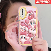 JIUMOO เคส A30s A50s A50ลายการ์ตูน3D สัตว์สีชมพูดีไซน์ใหม่คอลอร์ขอบเป็นลอนกันกระแทกแบบใสนิ่มเคสมือถือโปร่งใสลายกล้องถ่ายรูปเก๋ไก๋กรอบป้องกันซิลิกาเจล