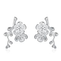 YINGRUIARNO Women Earrings plated Silver Earrings flowers