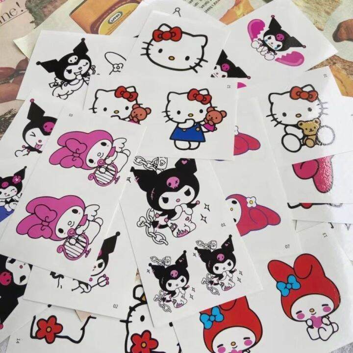 bm-สติ๊กเกอร์ดิบสติ๊กเกอร์รอยสัก-hello-kitty-melody-sanrio-kulomi-กันน้ำติดทนนานการ์ตูนสติ๊กเกอร์รอยสักน่ารักการเรียนรู้