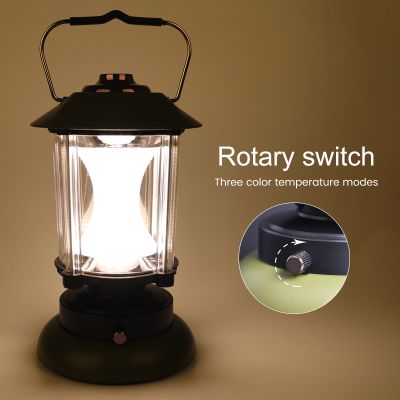 ◐ Classical Camping Lights Rechargeable Portable Lanterns USB C LED Emergency Tent Lights Stepless Dimming IPX6 Outdoor Lighting