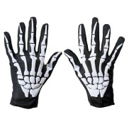 microgood 1 Pair Halloween Skeleton Gloves Night Luminous Cosplay Party