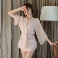 Long night sexy lingerie passion hot bed flirting cute campus pajamas bathrobe free 1132 NUXT