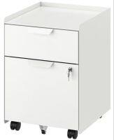 TROTTEN Drawer unit w 2 drawers on castors, white (ทร็อตเตน ตู้ 2 ลิ้นชักมีล้อเลื่อน, ขาว)