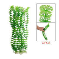 3 Pcs Green Plastic Hottonia Inflata Plant for Aquarium Fish Tank