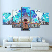 Protgas D Ace Anime One Pieces Poster Canvas Painting 5 Pieces HD Canvas Print Picture Home Living Room Decor Unframed