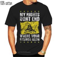 LEEMy Rights Dont End Dont Tread On Me T Shirt 100% Cotton Print Mens O Neck LSEX  8ZFB