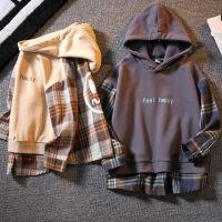 [COD] Boys sweater spring and autumn childrens jacket bottoming 2022 new tops long-sleeved medium large hooded