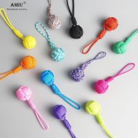 Amiu Handmade Monkey Fist Key Chain Braid Paracord Key Chain Car Keys Keychain Bag Handmade Rope Charm Hanger Pendant KeyChain