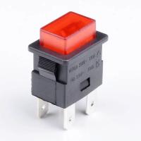 2pcs red ​16A 4 Pins Locked Push Button Electrical Rocker Switch With LED Light Red Heater Touch Switch 250V PS23-16 T10