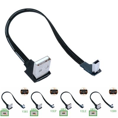 USB 2.0 untuk Mini USB Sinkronisasi Data Kabel 90 Derajat Siku Siku 5 Pin B Male Ke Male 0.2 0.5M 1M Mengisi Pengisian Kabel untuk Kamera MP3