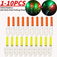 1-10PC Night Fishing Electronic Rod LED Light Stick Luminous Glow Waterproof Rock Fishing Float Tackle Accessories CR425 Battery