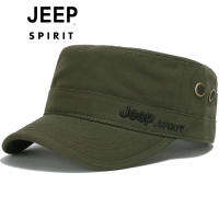 JEEP SPIRIT หมวกแก๊ปแบบแบนสำหรับผู้ชาย,หมวกกันแดดแบบปรับได้หมวกบังแดดใช้ได้ทั้งสี่ฤดูสำหรับท่องเที่ยวกลางแจ้ง