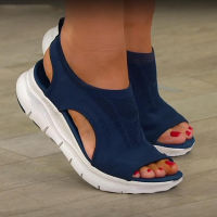 Summer Women Sandals Solid Color Mesh Wedge Shoes Hollow Out Casual Ladies Open Toe Slip-On Platform Female Sandalias 2021 Mujer